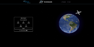 GIASaaS web interface: 3D globe with a satellite