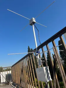 Antenna on the rooftop of the OHB Hellas office used to receive weather-satellite signals